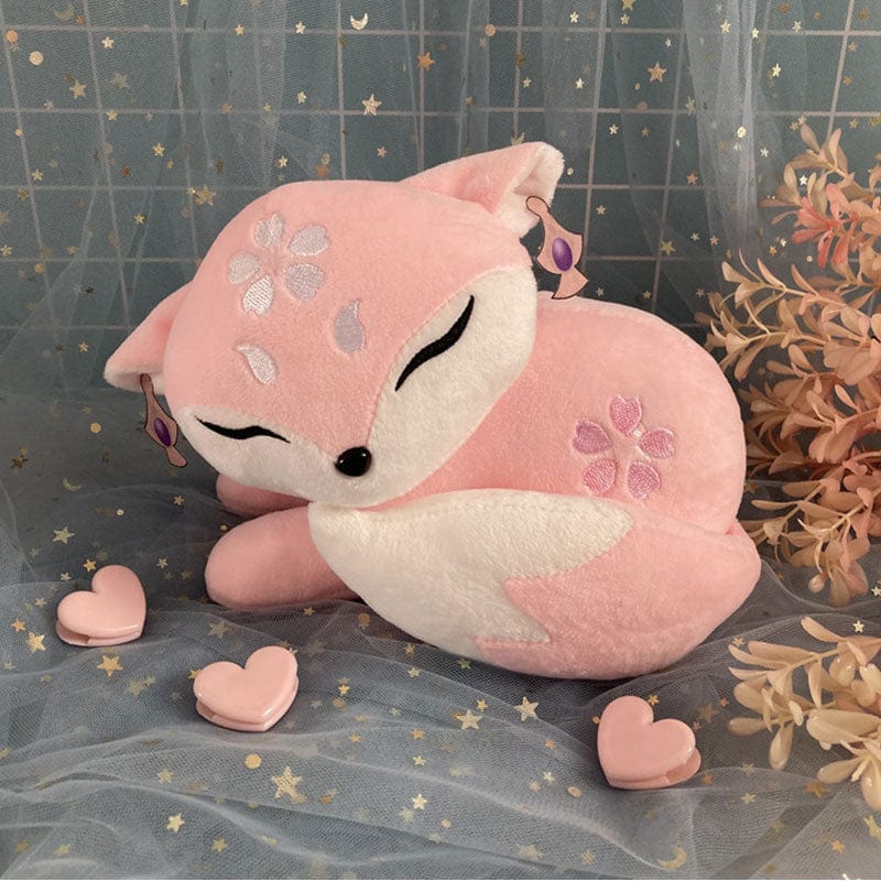 peluche-renard-rose