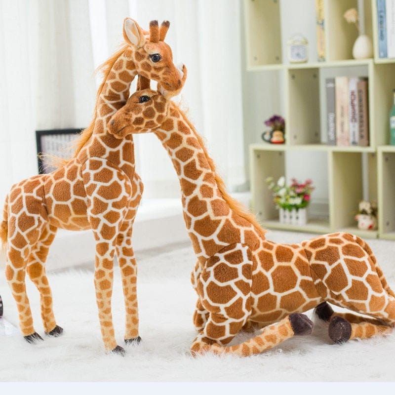 Girafe en peluche 55 cm XL Geant Velcro Scratch pas cher 