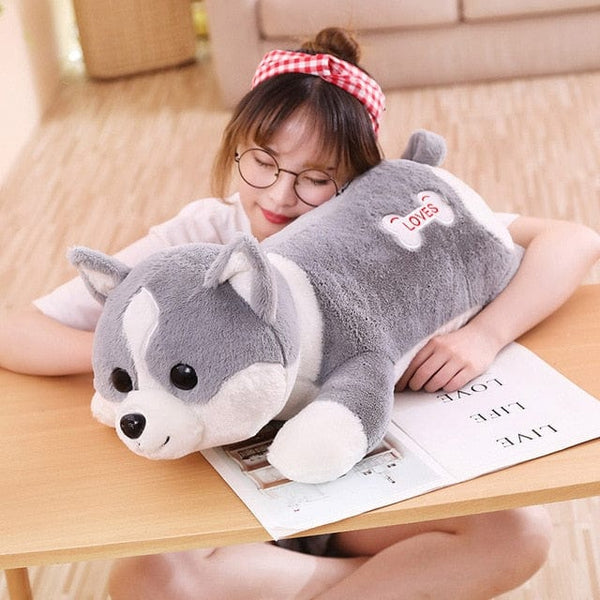 Nounours Loup Gris Peluche geante